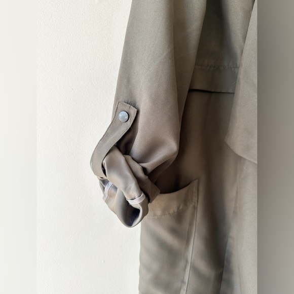 Vero Moda - Light Open Front Over Coat/Jacket - Khaki Green - Size Large - Picture 5 of 9